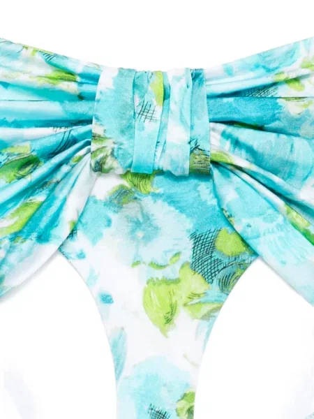 Bikini Chloé cu model floral cu imagine albastru