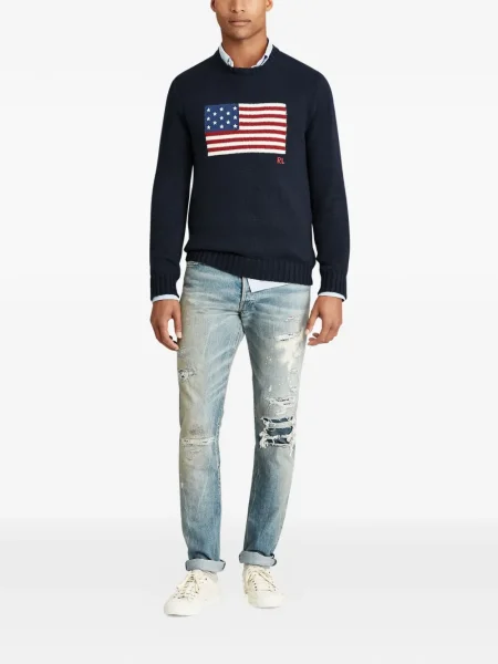 Cu centură curea Polo Ralph Lauren tricotate cu dungi albastru