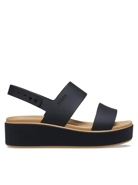 Sandale Crocs Brooklyn Matte Wrap Low Wedge Negru bej