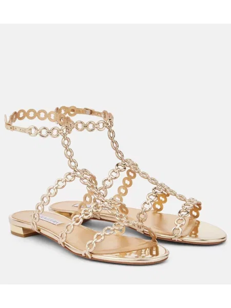 Usnjena ogrlica Aquazzura zlata