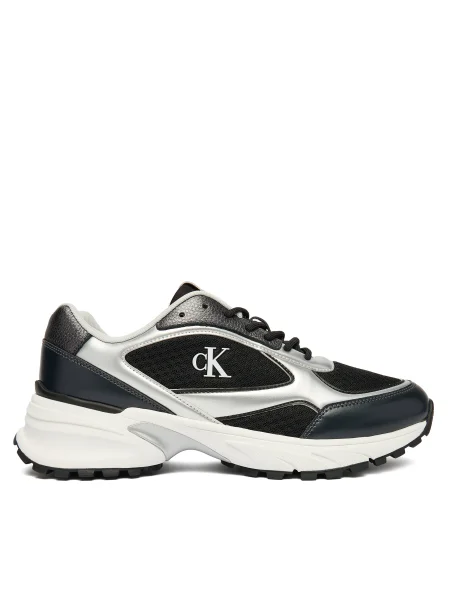 Sneakerși Calvin Klein Jeans plasă negru