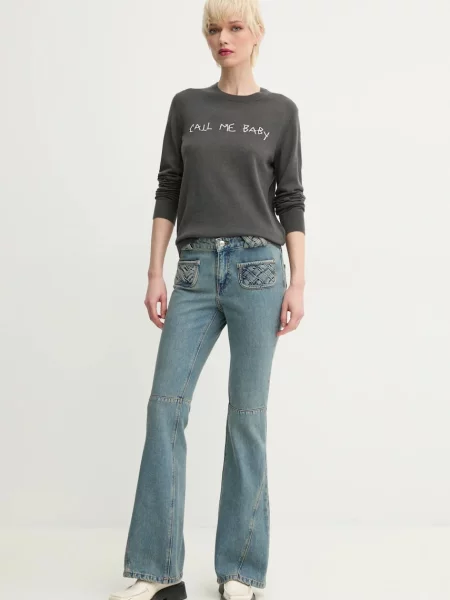 ZADIG&VOLTAIRE sweter kaszmirowy lekki szary