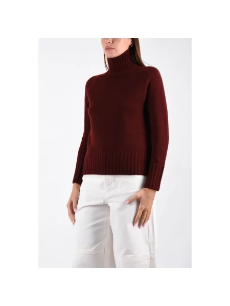 Sweter z golfem Max Mara wełniany do golfa czerwony