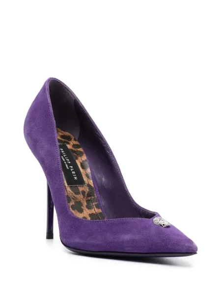 Zomšinės bateliai Philipp Plein violetinė
