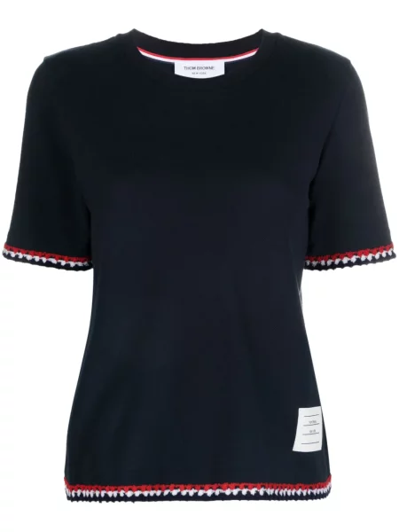 Tricou Thom Browne cu dungi albastru