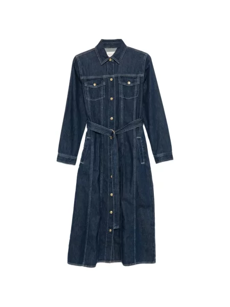 Cu centură rochie din denim Gant albastru