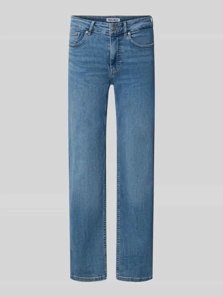 Jeansy o kroju straight fit w 5 kieszeni Review niebieskie