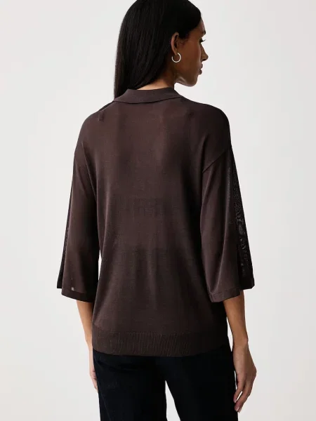 United Colors of Benetton bluza z viskozo rjava