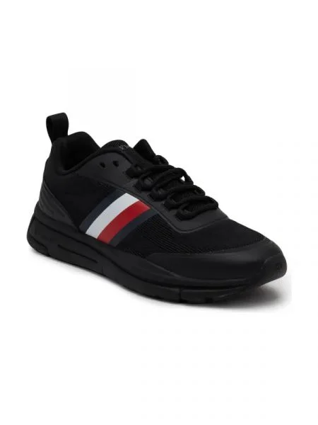 Tommy Hilfiger Sneakers tornacipő MODERN RUNNER STRIPES KNIT fekete