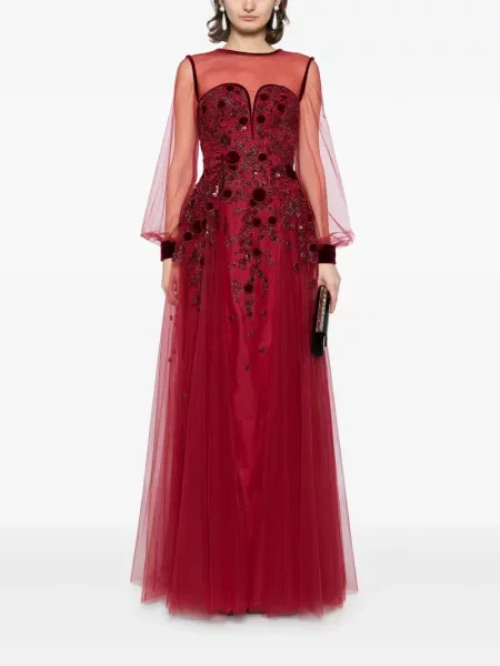 Rochie Saiid Kobeisy cu broderie din tul de costum