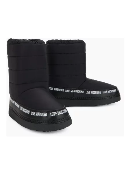 Kozaki Love Moschino z logo czarne