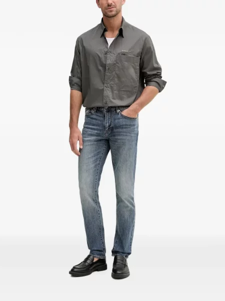 Cămașă Armani Exchange cu broderie gri