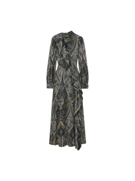 Jedwabna sukienka maxi Ulla Johnson niebieska