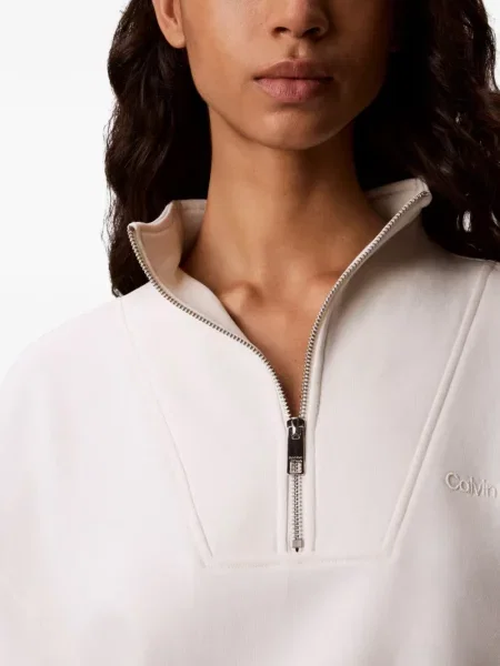 Hanorac cu fermoar Calvin Klein cu broderie alb