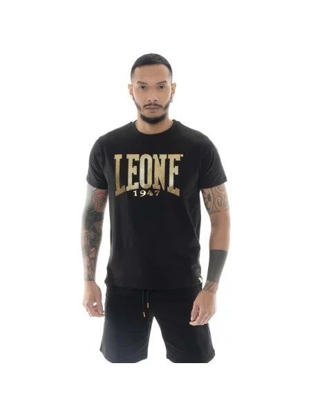 Scurt tricou Leone 1947 cu dungi cu mâneci scurte negru