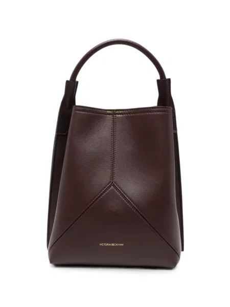 Geantă shopper Victoria Beckham din piele cu imprimeu geometric roșu