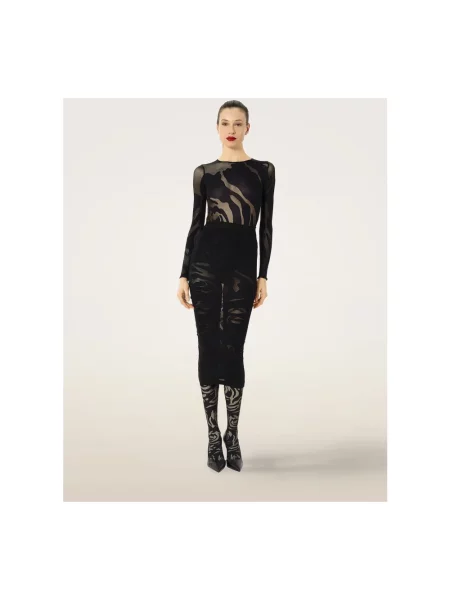 Koszulka Wolford koronkowa czarna