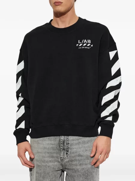 Hanorac L/ab C/o Off-white cu imagine alb