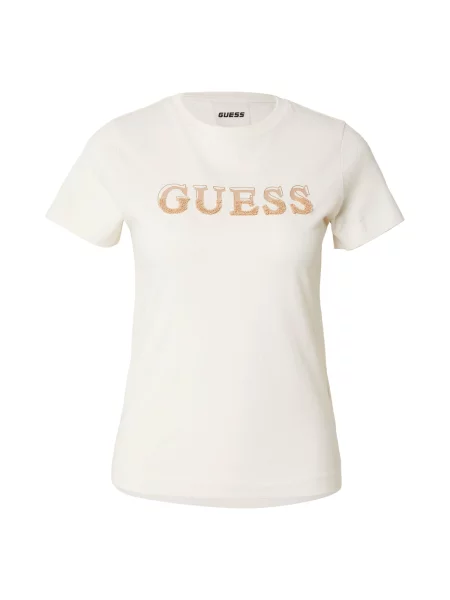 GUESS Tricou FAUSTA crem / cappuccino / auriu maro