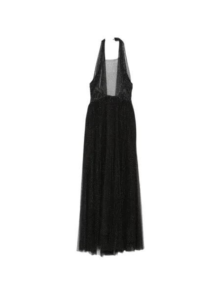 Rochie maxi Twinset cu gât halter negru