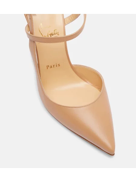 Pantofi cu toc Christian Louboutin din piele bej