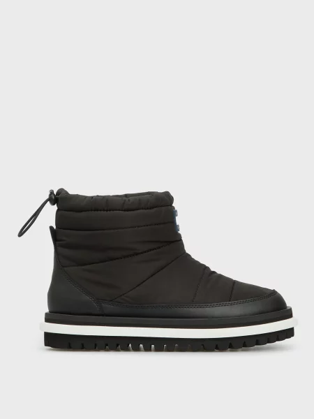 Утепленные дутики Tommy Jeans без каблука черные