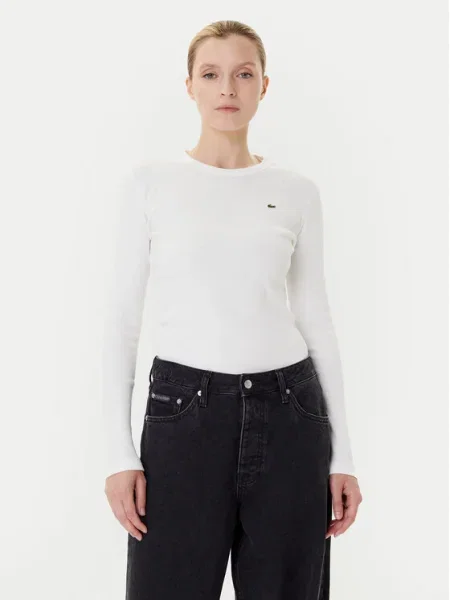 Блуза с дълги ръкави Lacoste бяло