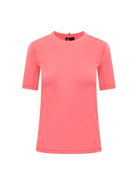 Koszulka Moncler z krótkim rękawem różowa