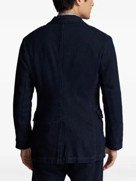 Sacou Ralph Lauren Rrl cu model herringbone albastru