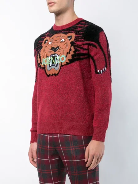 Pulover Kenzo cu dungi de tigru roșu