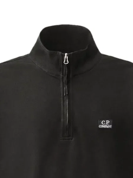 Długa koszulka polo C.p. Company ze stretchu czarna