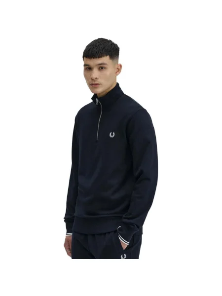 Mikina Fred Perry na polovičný zips modrá