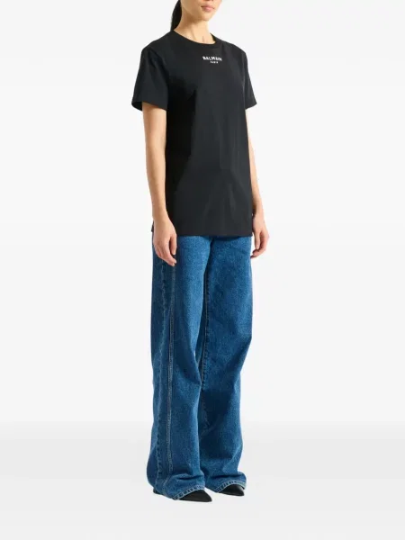 Tricou Balmain cu broderie negru