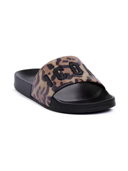 Pantofi Icon cu model leopard bej