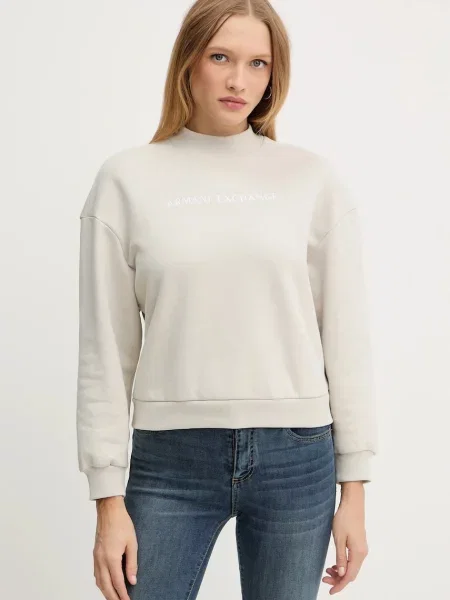 Armani Exchange bluza z nadrukiem beżowy