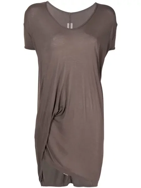 Krótka koszulka Rick Owens drapowana brązowa