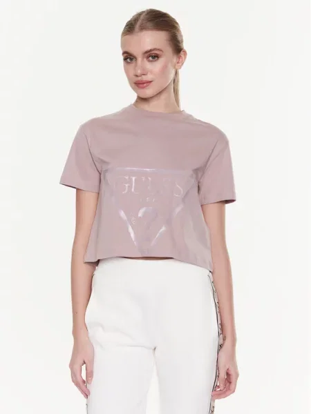 Guess t-shirt ADELE brązowy różowa