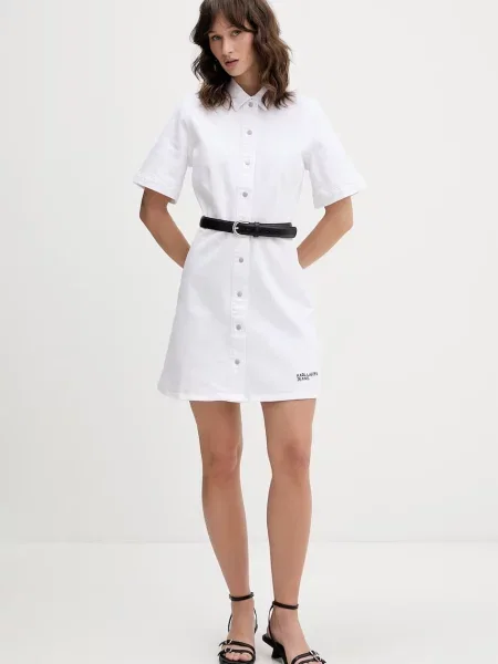 KARL LAGERFELD JEANS Rochie tip bluză alb