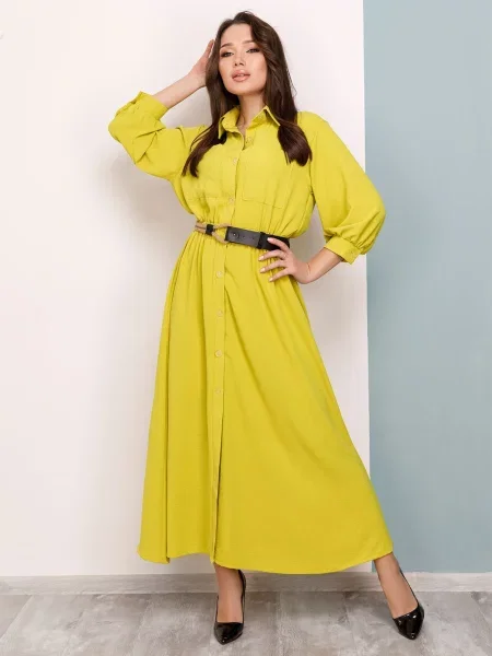 ISSA Plus Сукня максі Оливковий Без підкладки