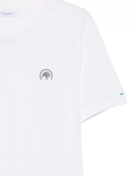 Tricou Stefano Ricci cu decolteu rotund alb