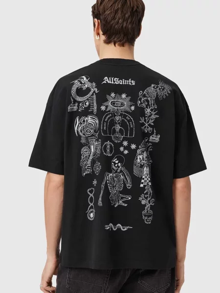 Allsaints Koszulka Oversize Terra schwarz czarna