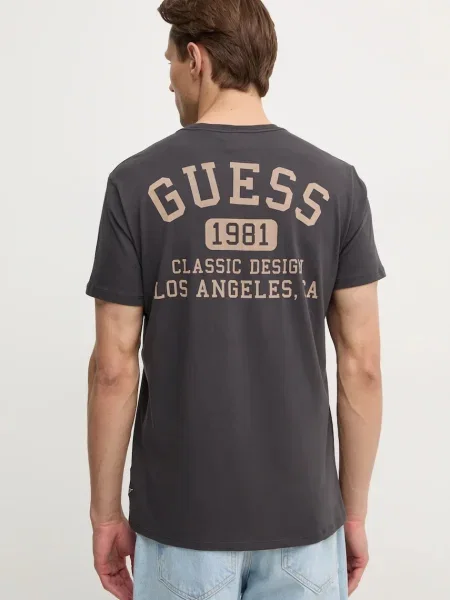 Тениска Guess с принт черно