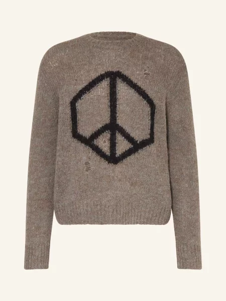AllSaints sweter z dodatkiem wełny MESSAGE lekki szary