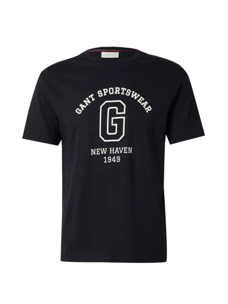 GANT Tricou negru alb