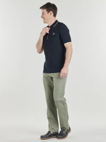 Krepová polokošeľa Fred Perry modrá