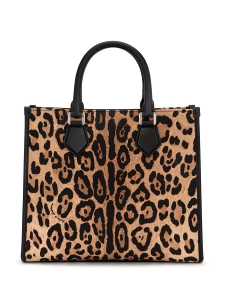 Torba Dolce And Gabbana z nadrukiem w panterkę brązowa