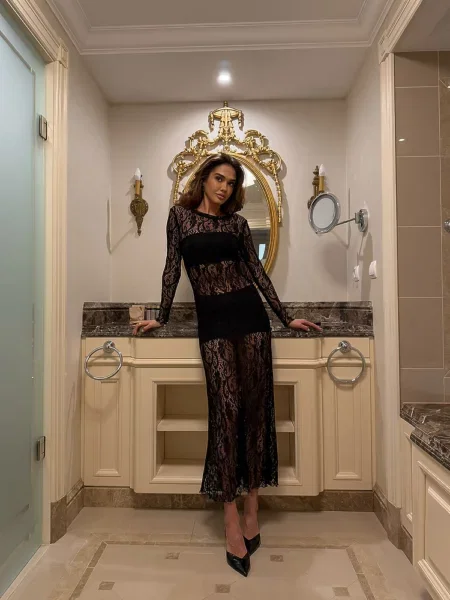 Сукня максі Milirud текстиль чорний