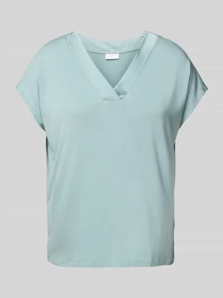 T-shirt z dekoltem w serek Jake*s Collection błękitna