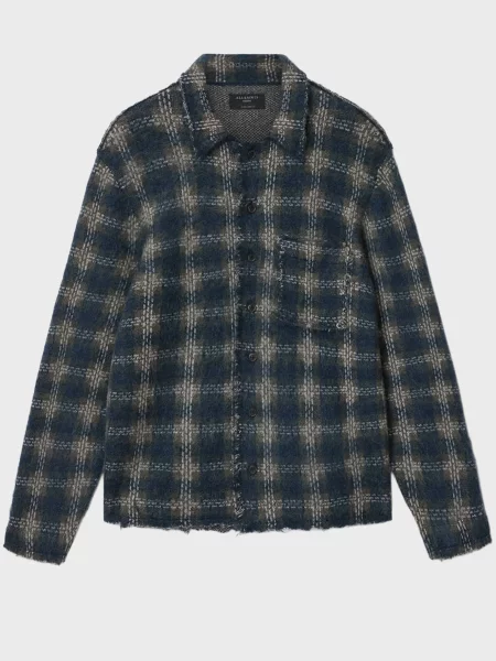 Шерстяной клетчатый кардиган Allsaints