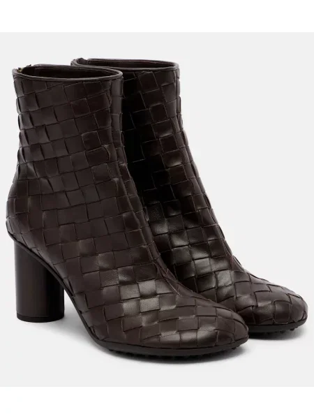 Cropp cizme scurte Bottega Veneta din piele maro